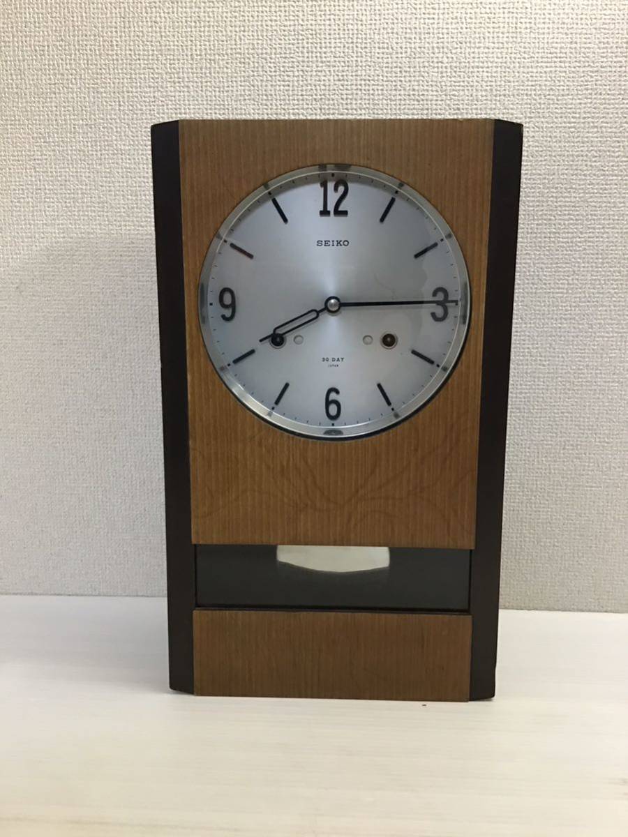 ■ セイコー 30日巻 ゼンマイ 掛け時計 作動OK 4PC447 中古 レトロ □ セイコー 30日巻 ゼンマイ 掛け時計 作動OK 4PC447 中古 レトロ