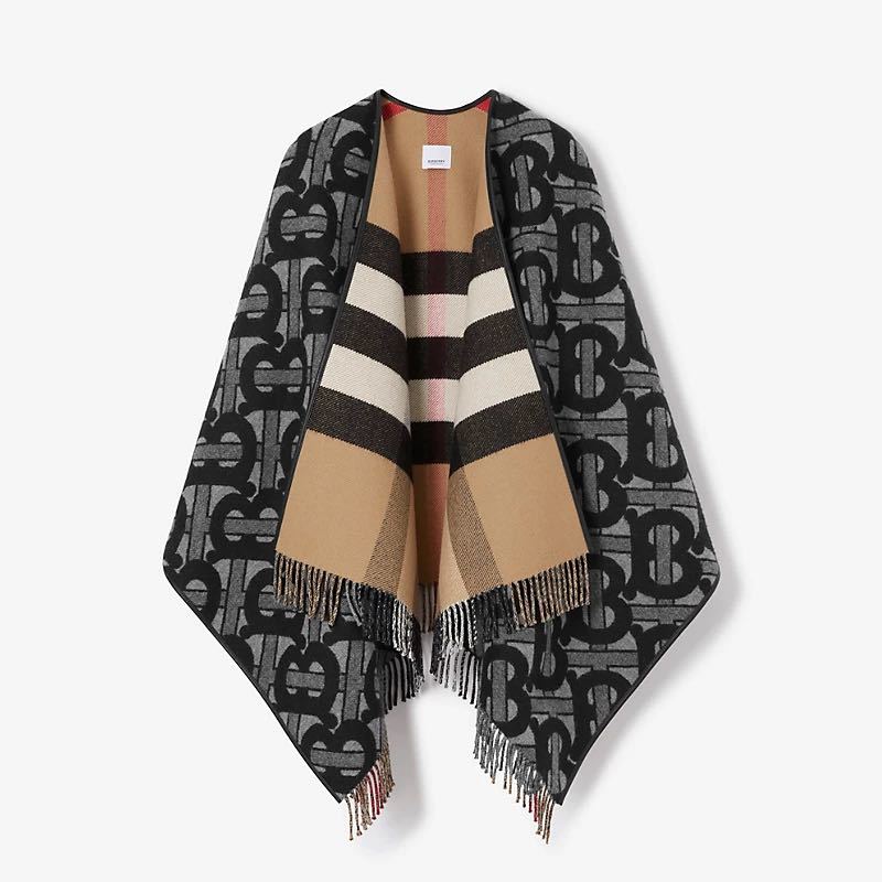 BURBERRY バーバリー マフラー カシミア100％ モノグラム 大判 送料