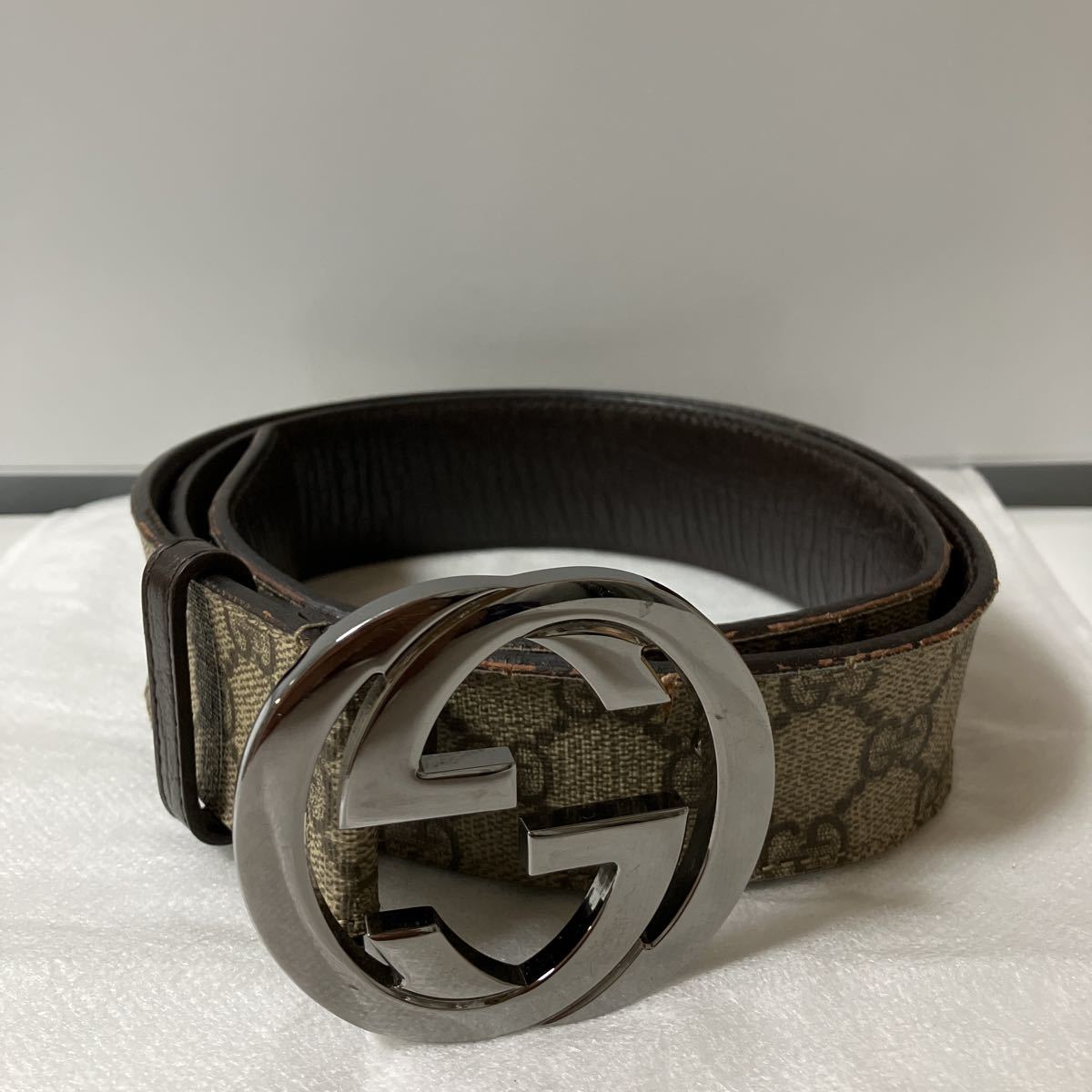 ①【美品】OLD GUCCI ベルト インターロッキング ダブルG レディース