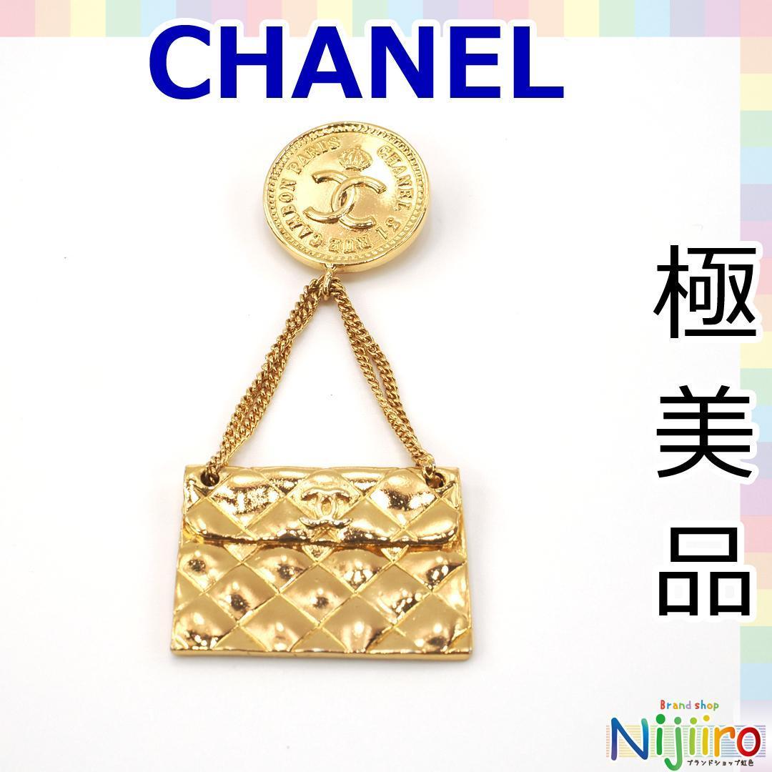 極美品】CHANELシャネル ゴールド ココマーク マトラッセ ブローチ