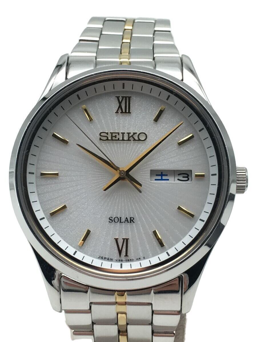 新発売】 定価4.5万 SEIKOセイコー ソーラー腕時計 v158-hac0 - 時計