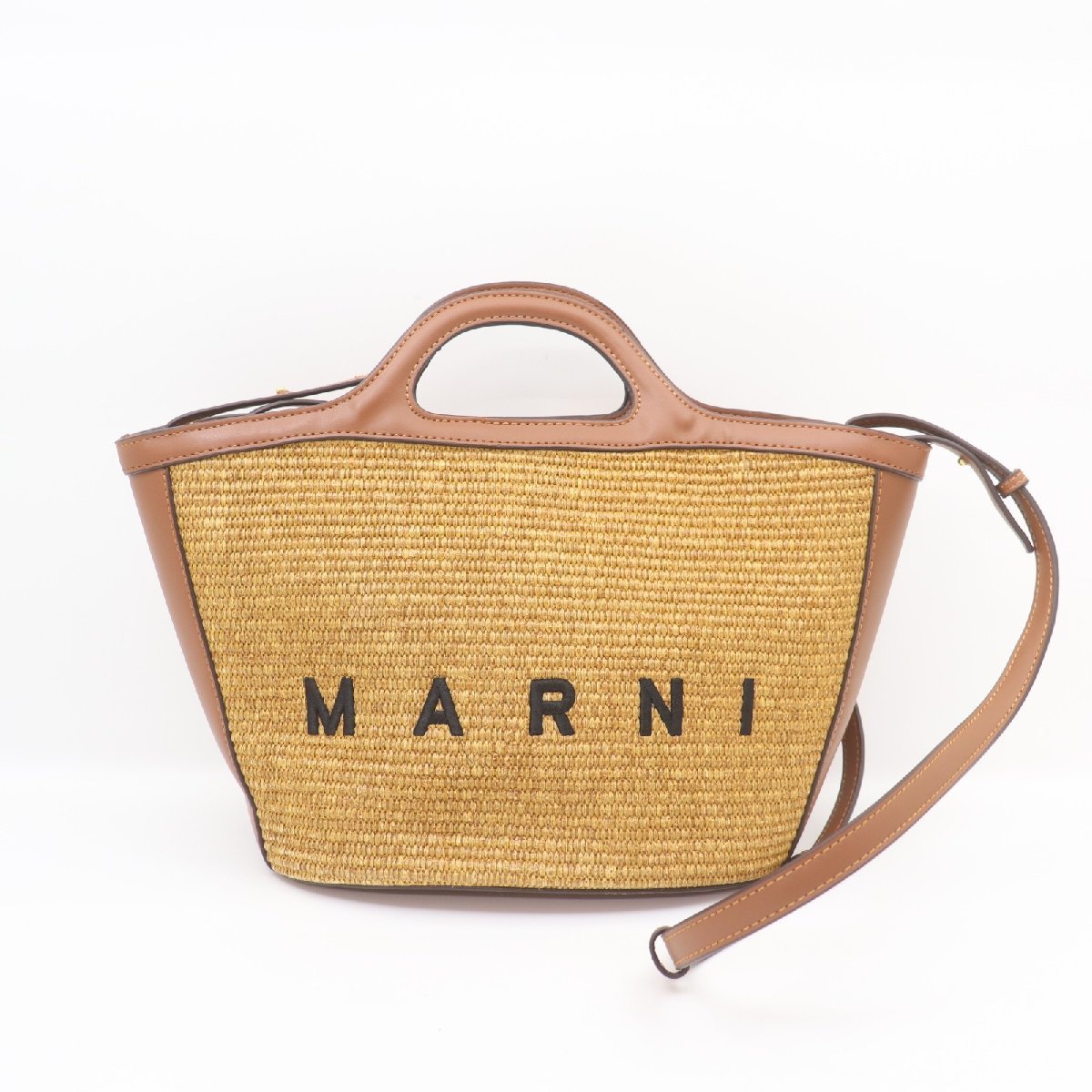 新品◇MARNI マルニ ロゴ入り ラフィア ショルダー-