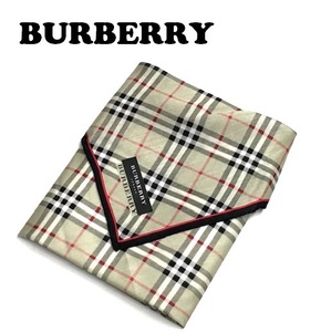 【BURBERRY】(NO.1596)バーバリー　ハンカチ　グリーンチェック　未使用　50cm