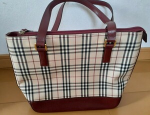 ■BURBERRY■ファスナー式トートバッグ■美品■