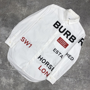 ▲ BURBERRY バーバリー Horseferry Print Cotton Shirt ホースフェリー プリント コットン シャツ ホワイト 白 サイズUK6 8015637 104