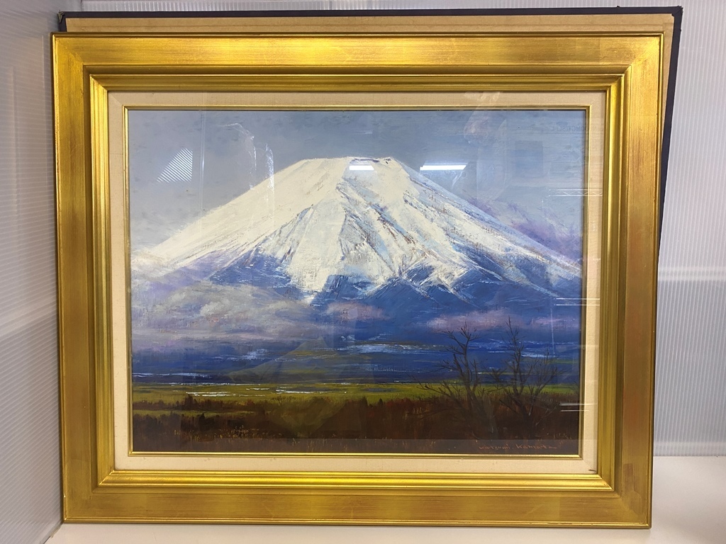 鎌田勝美、白馬残雪、希少な額装用画集より、新品高級額装付、状態良好