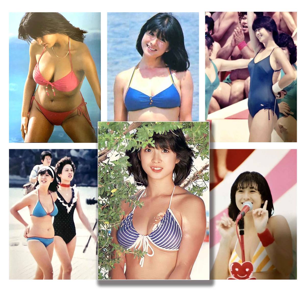 柏原芳恵水着写真Lサイズ48枚 - タレントグッズ