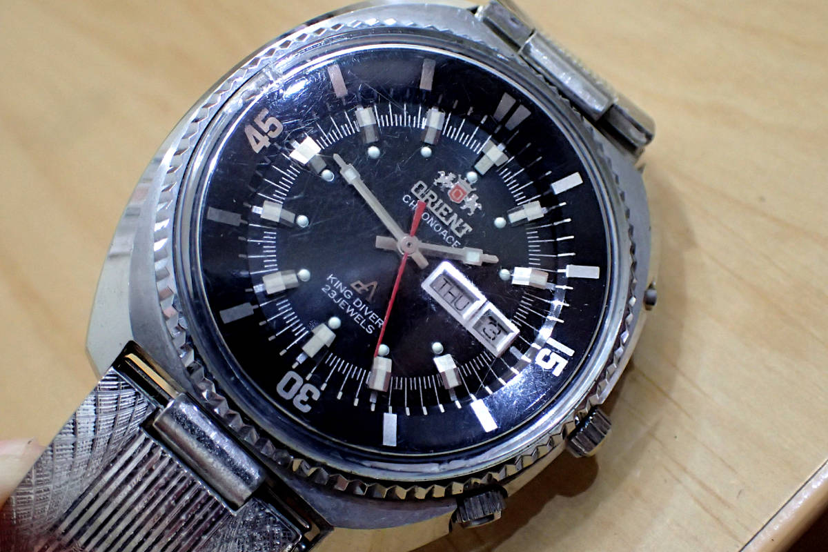 ORIENT クロノエース 自動巻き 【G429-】文字盤:BLUE - 腕時計