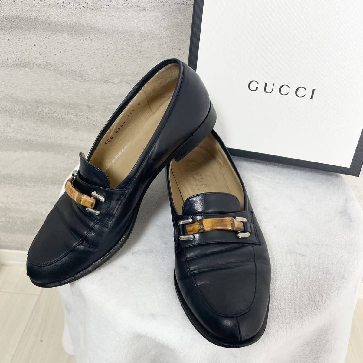 □新品同様□ GUCCI グッチ レザー ローファー サイズ6 1/2 (約22.5cm