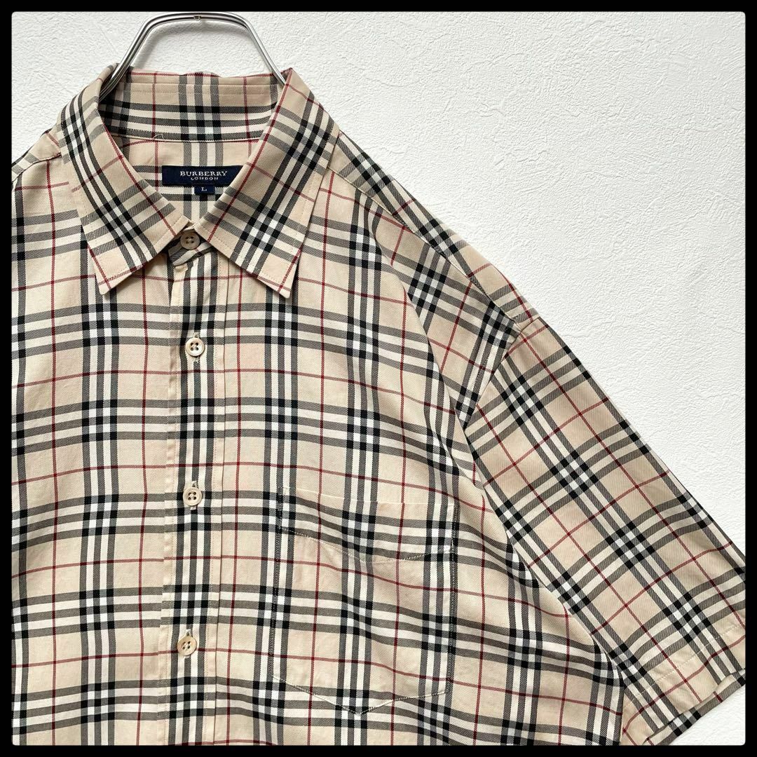 □極美品□ BURBERRY バーバリー コットン100％ 半袖 ポロシャツ トップス 表記サイズ L 洋服 メンズ レディース ブラック系  FD3951 /【Buyee】