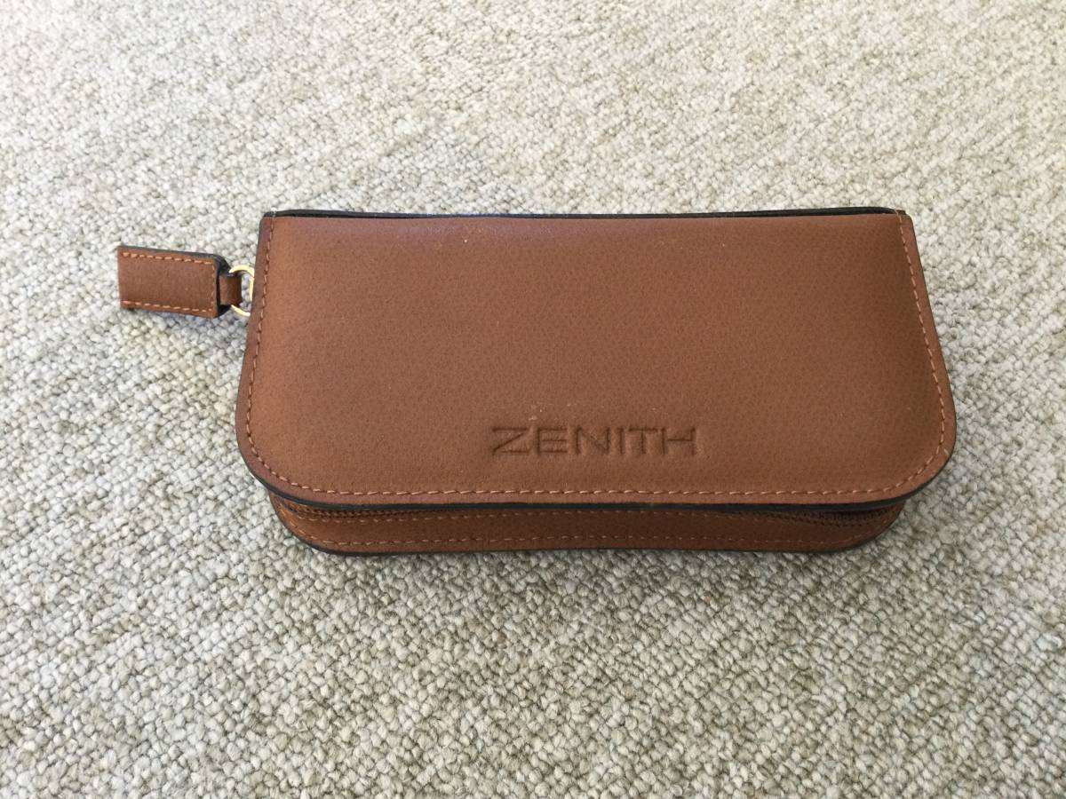 zenith ゼニス レザー トラベルケース 2本収納 ブラウン系 w7 - 時計