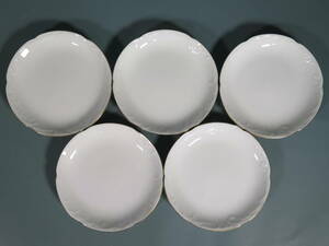 大倉陶園 OKURA デザートプレート 5枚セット ホワイト 金彩★銘々皿 プレート 皿 ゴールドライン