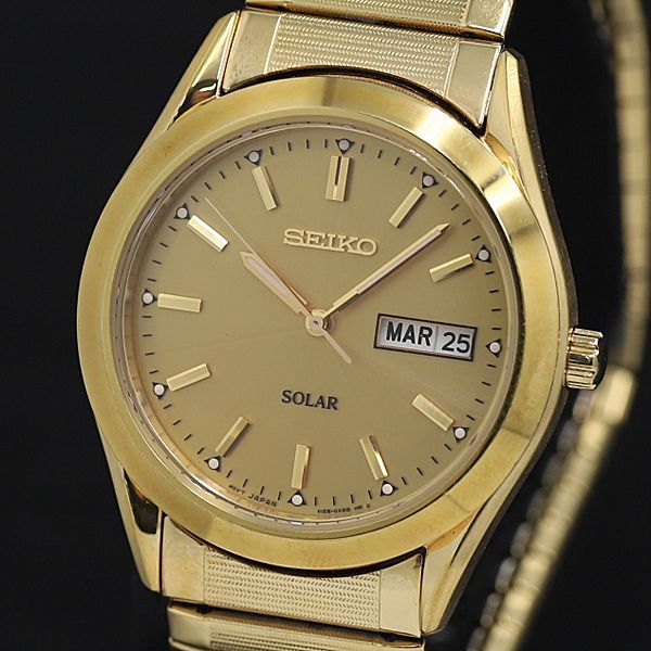 定価4.5万 SEIKOセイコー ソーラー腕時計 v158-hac0-