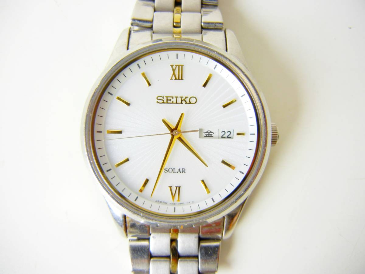 優れた価格 定価4.5万 SEIKOセイコー ソーラー腕時計 v158-hac0 - 時計