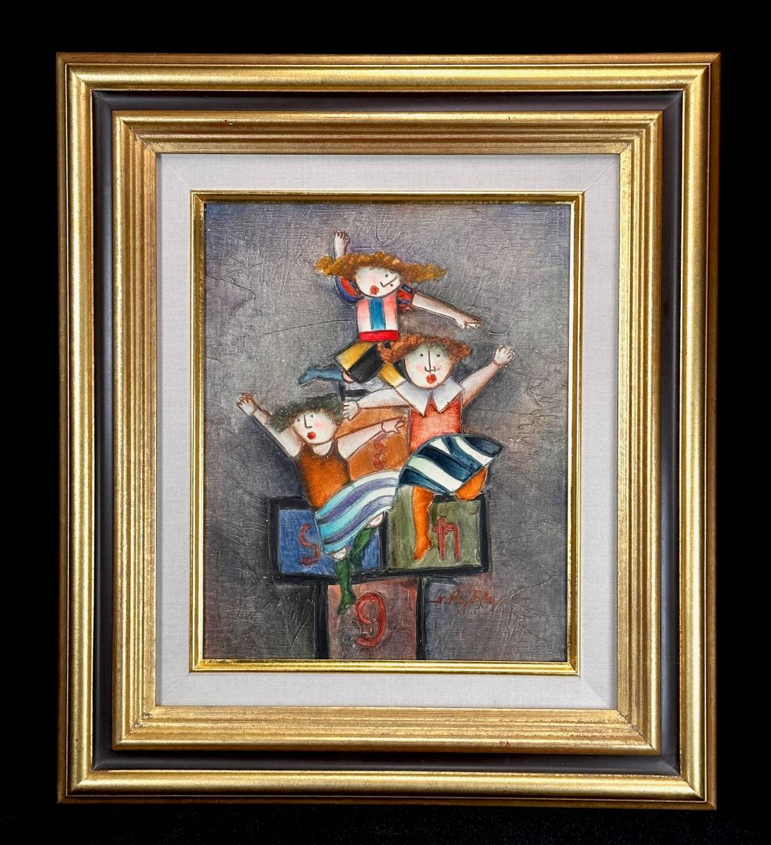 絵画 油彩肉筆画 F6 真作保証 田宮博夫作 「ばら」アンティーク額装