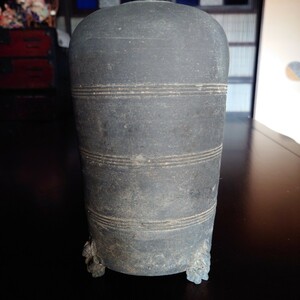 古代中国　先史時代　灰陶穀物壺 発掘品　夏　殷　周　秦　漢