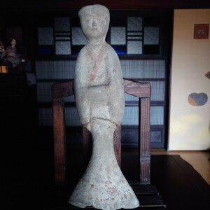 古代中国　漢代　貴婦人俑　BC2000年　発掘品　chinease antique