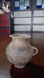 古代中国　先史時代　発掘品　水差し 土器　漢代以前　夏代以前　chinease antique