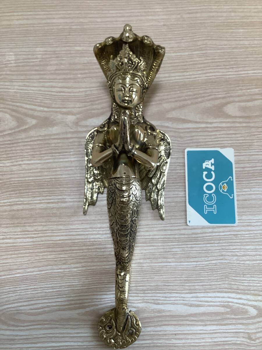 秘仏 蛇 女神 ナーガ ヒンドゥー教 新品 一点物 銅製 チベット密教