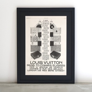LOUIS VUITTON ルイヴィトン PARIS 1927年 フランス アンティーク 広告 額装品 / コレクション ヴィンテージ フレンチ ポスター 稀少