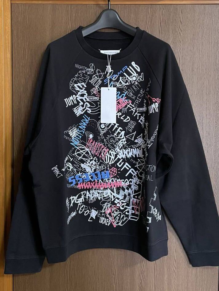 黒46新品 メゾンマルジェラ フローラル オーバーサイズ スウェット