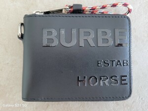 BURBERRY　バーバリー　本物　極美品　ラウンドファスナー財布　黒　ロゴ