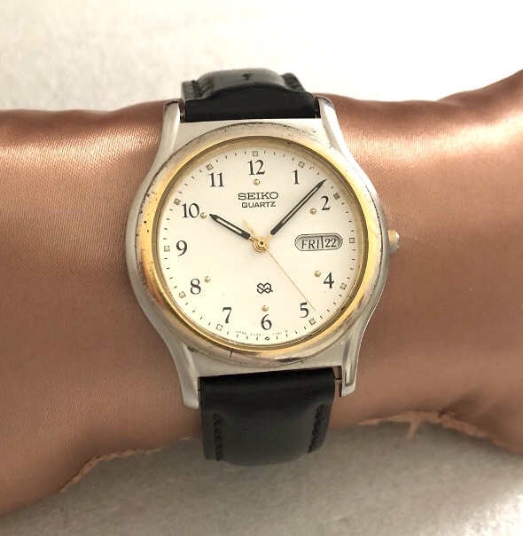 SEIKO 新品電池 美品 腕時計 メンズ SQ 5Y23-8150 コンビ 1990 Seiko
