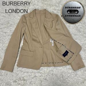 【バーバリーロンドン】BURBERRY LONDON　テーラードジャケット ベージュ ノバチェック メタル 40　L　三陽商会