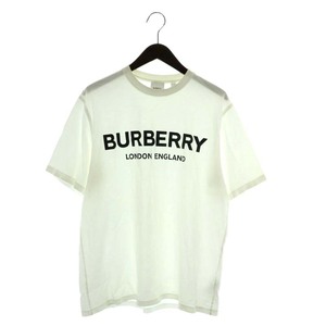 バーバリー ロンドン BURBERRY LONDON Tシャツ カットソー 半袖 クルーネック ロゴ プリント M 白 ホワイト 黒 ブラック