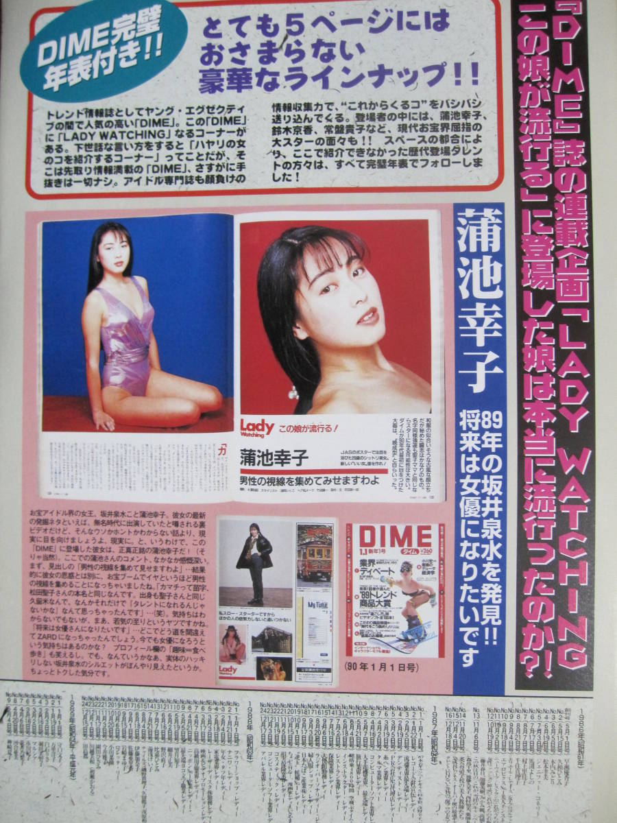 DIME キャンギャル 蒲池幸子(ZARD・坂井泉水) ハイレグ水着 - 雑誌