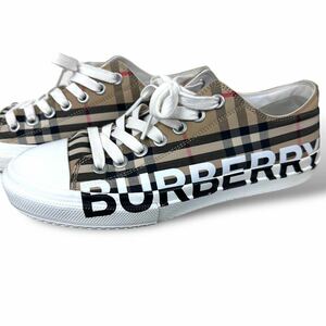 【良品】【現行】 BURBERRYローカットスニーカー ノバチェック ブランドロゴ　バーバリー キャンバス ヴィンテージチェック 靴 シューズ 