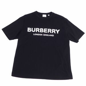 美品 バーバリー BURBERRY Tシャツ カットソー 半袖 ショートスリーブ ロゴ トップス メンズ M ブラック cf04me-rm11f09614