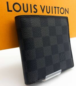 LOUIS VUITTON 最高級美品ダミエ グラフィット ポルトフォイユ マルコ 二つ折り 財布 ルイヴィトン 