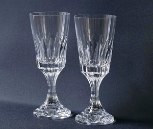 Baccarat(バカラ)　アサス　ウォーターゴブレットグラス(ワイングラス、酒器、ガラス)2脚セット