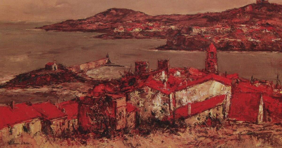 浮田克躬、ピエルフォン城を望む、希少画集画、新品高級額装付 浮田克躬、ピエルフォン城を望む、希少画集画、新品高級額装付