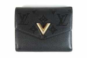 Louis Vuitton ルイ・ヴィトン モノグラム 三つ折り財布 ポルトフォイユヴェリー M67496 ブラックレザー　(5954)