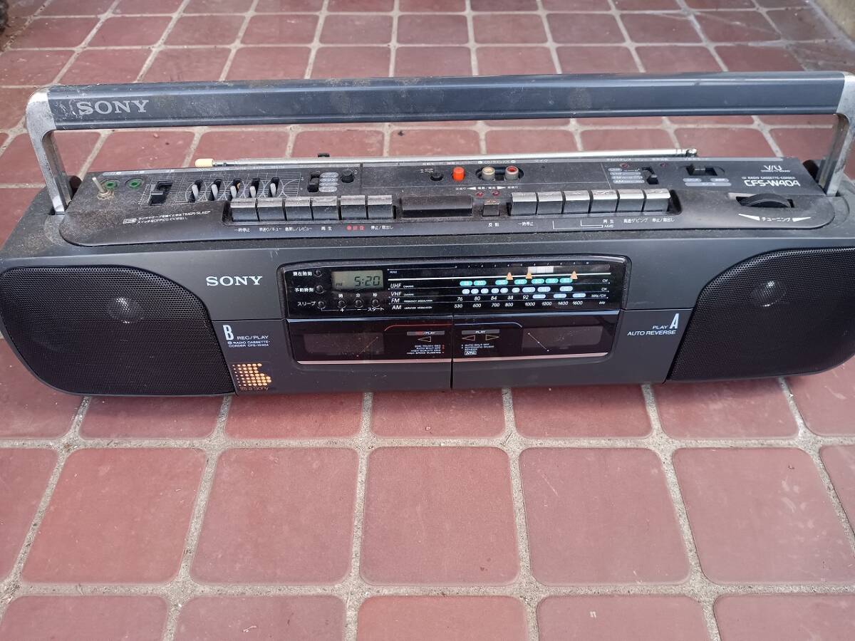 美品！1993年製　SONY CFS-W404 Wラジオカセットレコーダー　平成 T3】93年製 SONY ラジカセ CFS-W404 レトロ｜Yahoo!フリマ（旧