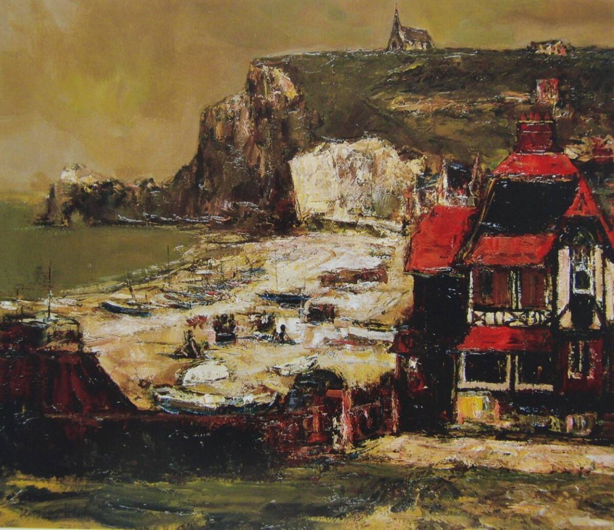 浮田 克躬、「ピエンフォン城を望む」、希少画集・額装画