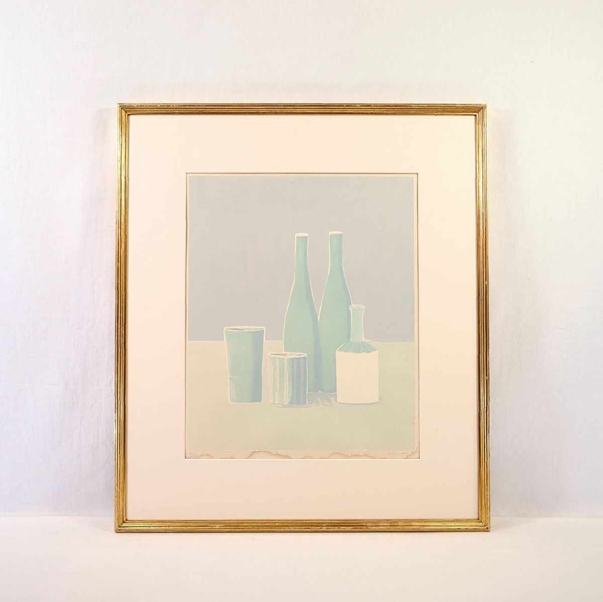 真作 坪内滄明 リトグラフ「初冬」画 46×34cm 愛知県出身 日本芸術院