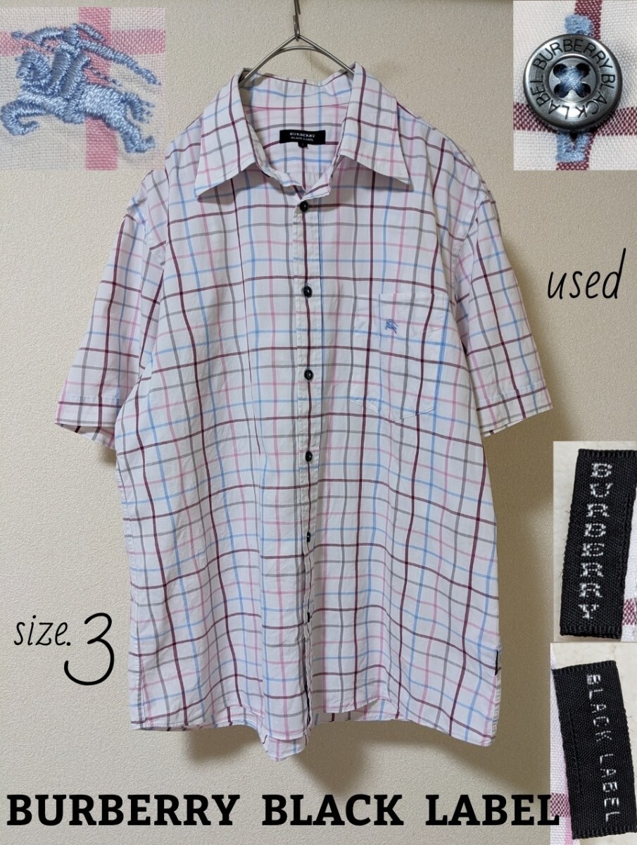 BURBERRY BLACK LABEL バーバリー ブラックレーベル 半袖 ポロシャツ 
