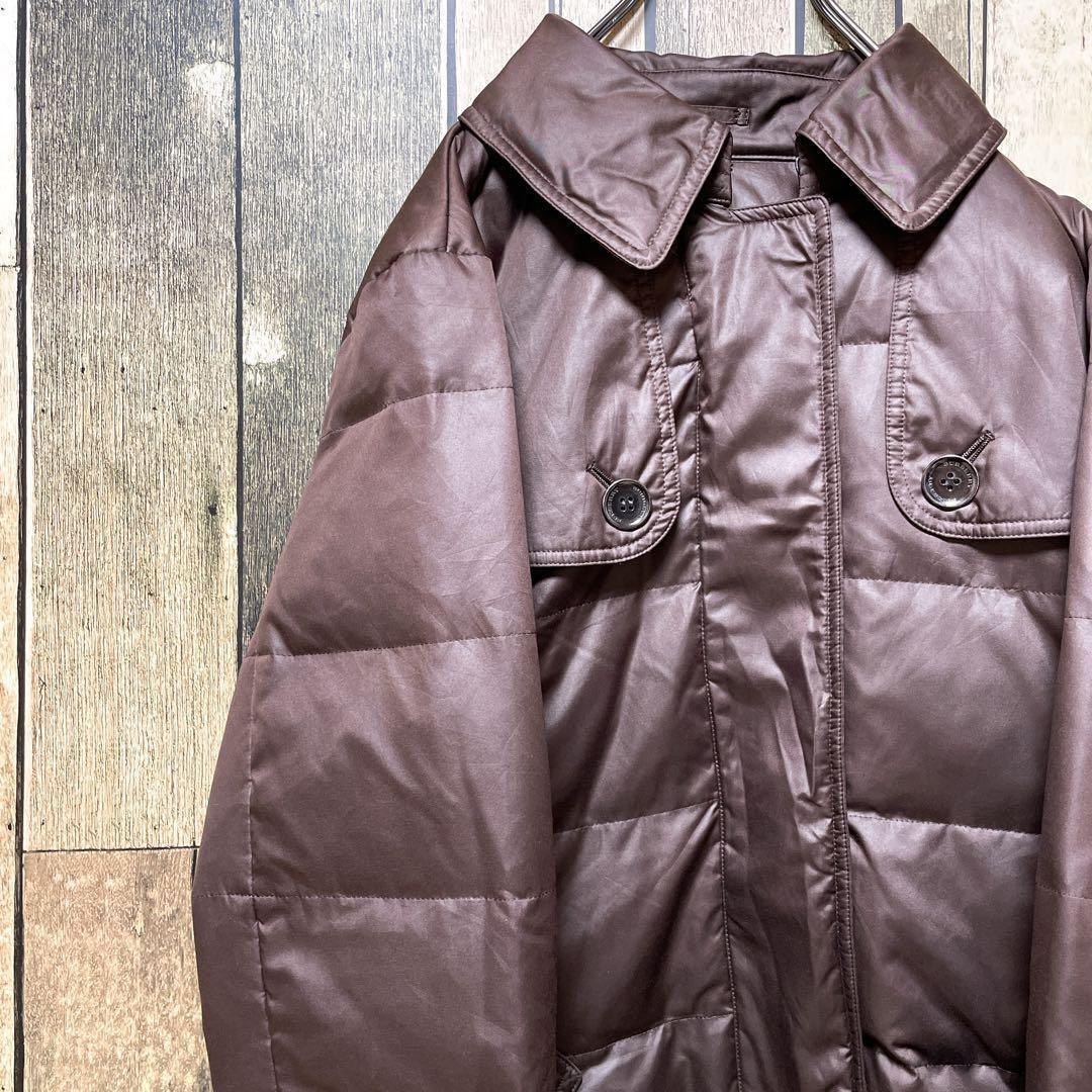 バーバリーロンドン ノバチェック ダウンジャケット レディース40 L パープル BURBERRY LONDON ダウンジャケット 紫 パープル ファー ノバチェック