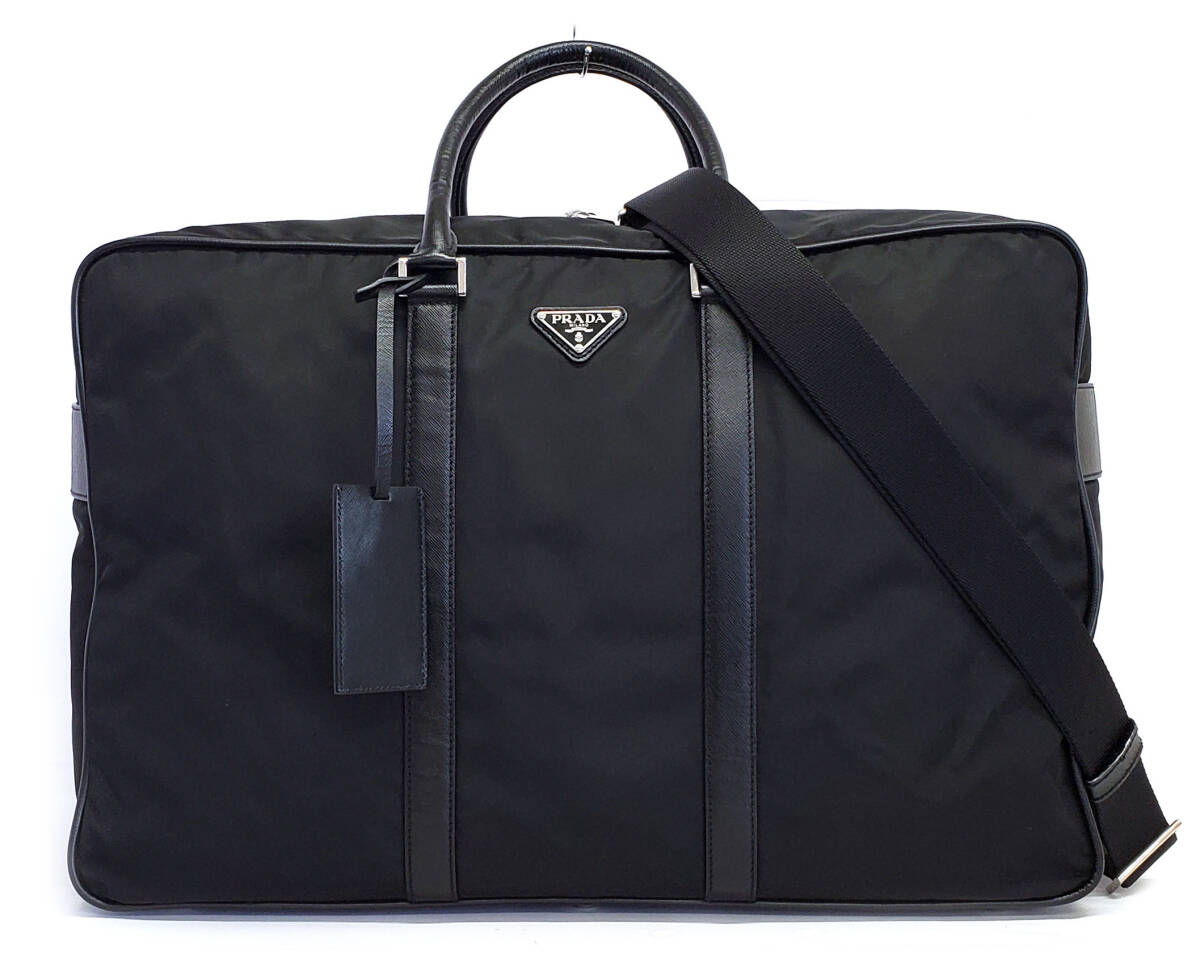 PRADA プラダ ナイロン レザー ミニボストンバッグ ブラック | Shop at