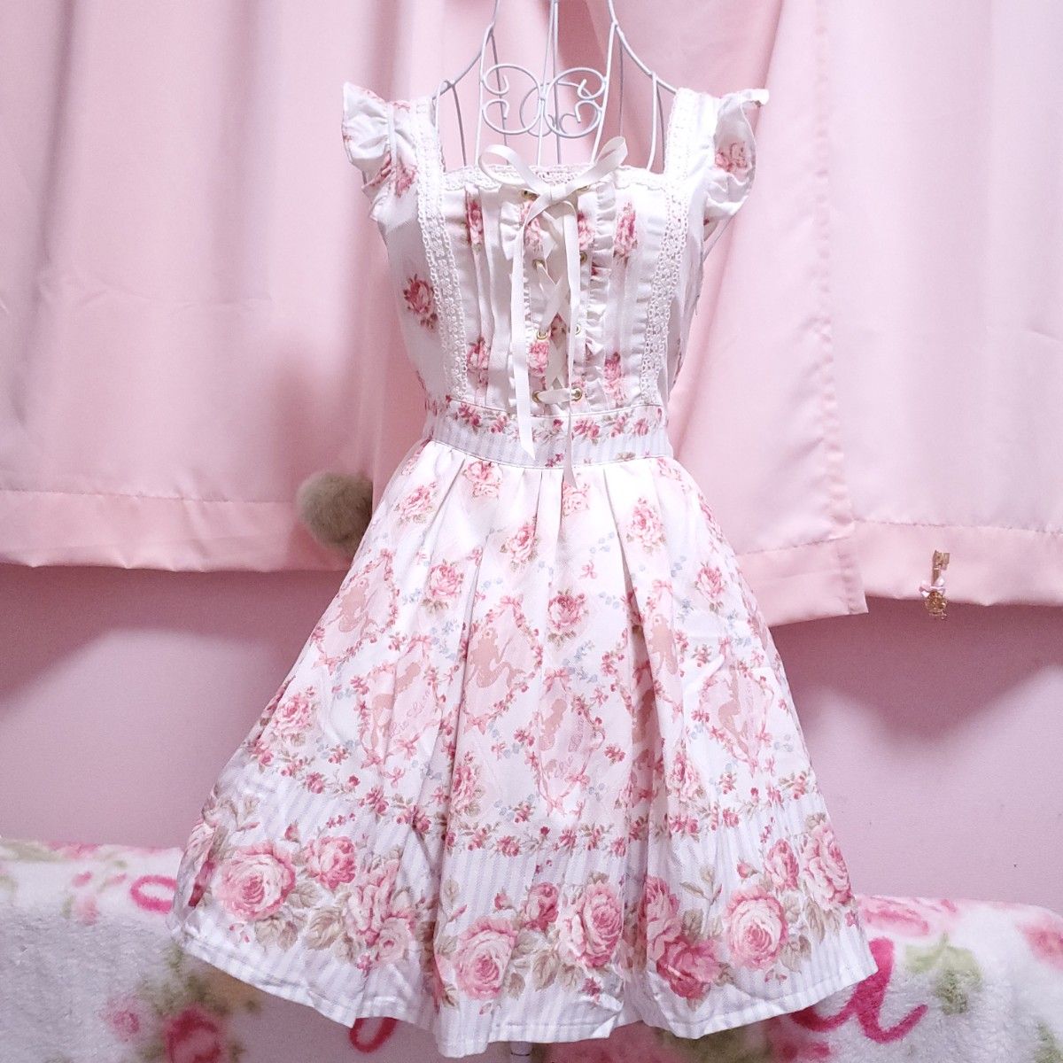 レディース 平成ギャルy2kフリル花柄ミニスカ森ガール フェアリー 