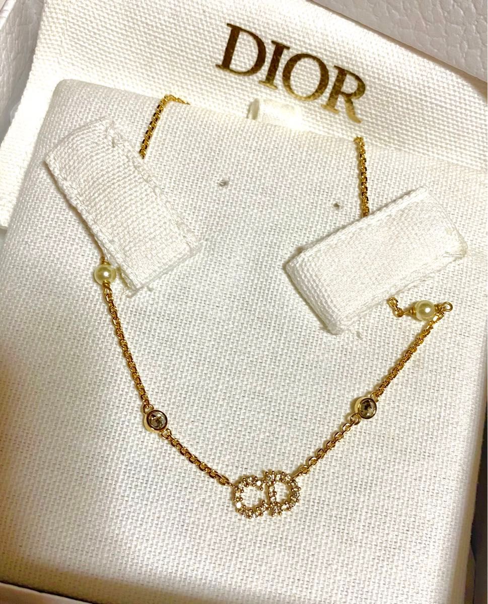 Dior クリスチャンディオール CDロゴ パール ブレスレット ゴールド
