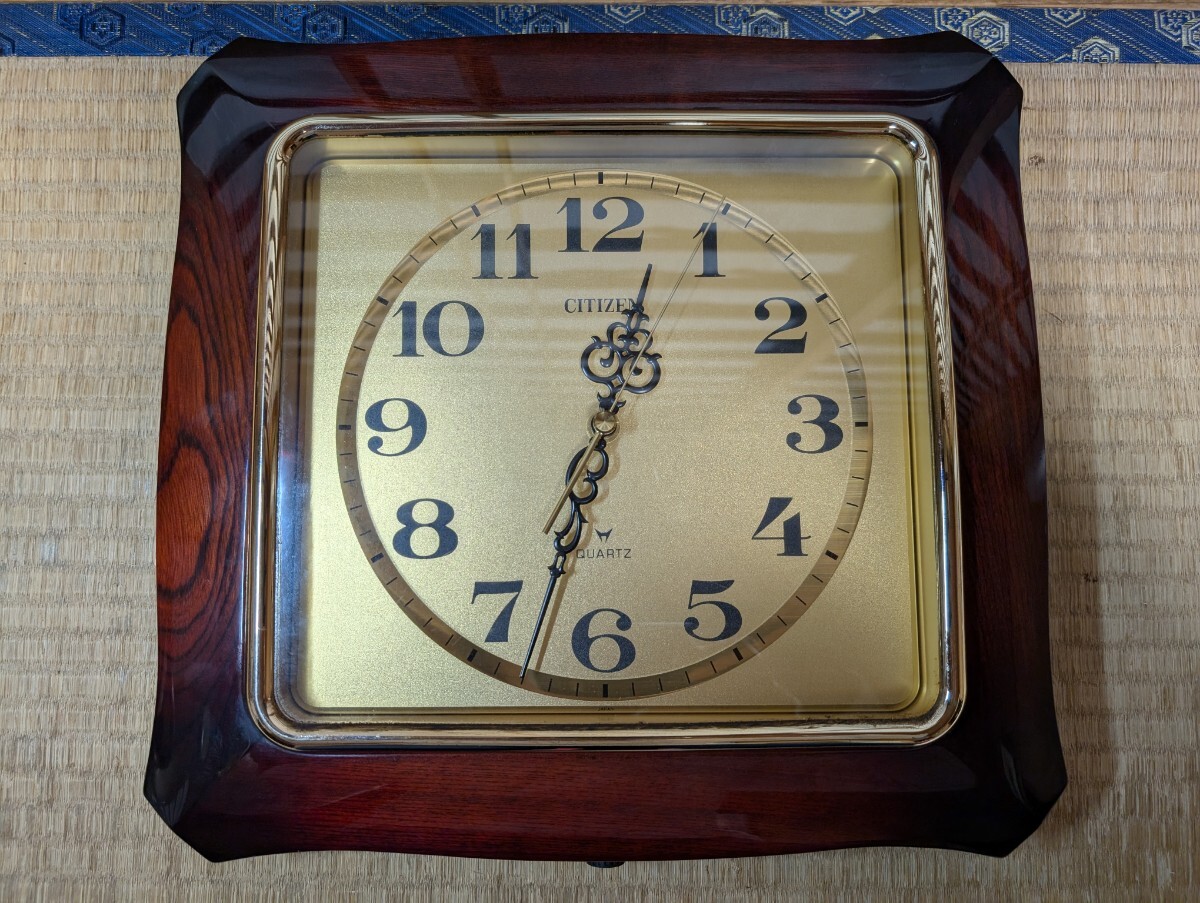 Yahoo!オークション ☆シチズン クオーツ かべ掛け時計 スクエアー