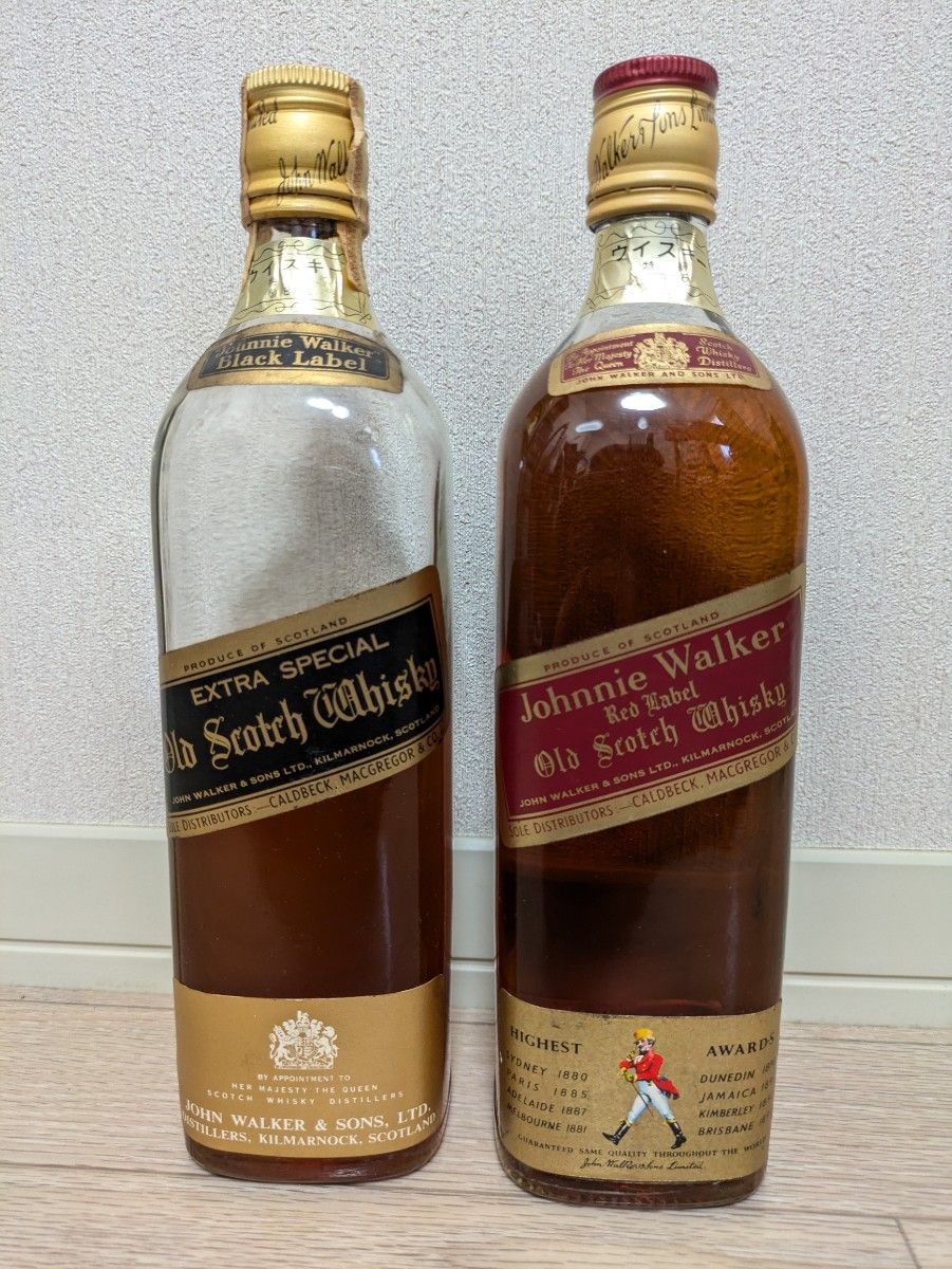 ☆未開栓/未開封 古酒 ジョニーウォーカー 黒ラベル12年 赤ラベル 2本