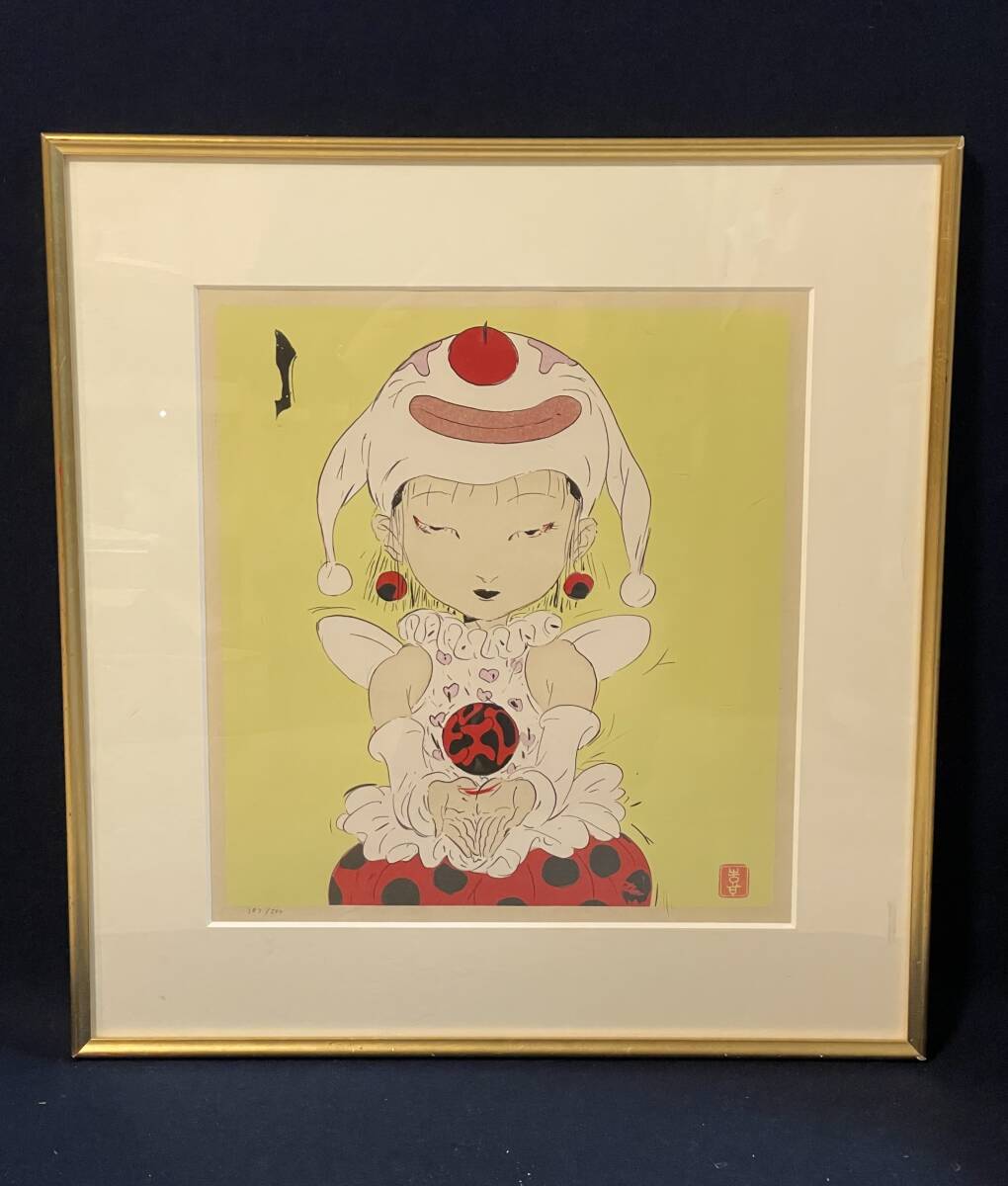 天野喜孝 (桜姫 漆 版画 原画)