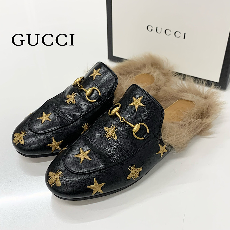 専用です。【美品】グッチミュール　37 グッチ GUCCI ミュール 37 764207 - レザー 黒 レディース